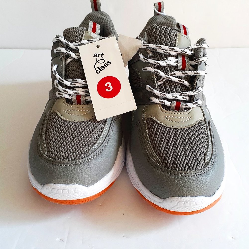 Art Class Boys Sneakers Gray Lace Up Shoes Size 3 New